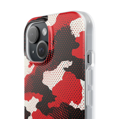 Crimson Halftone Camo · Lite Phone Case for iPhone ·  Red