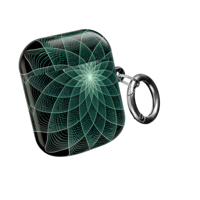 Verdant Harmonic Bloom · Hard Case for AirPods & AirPods Pro · Black