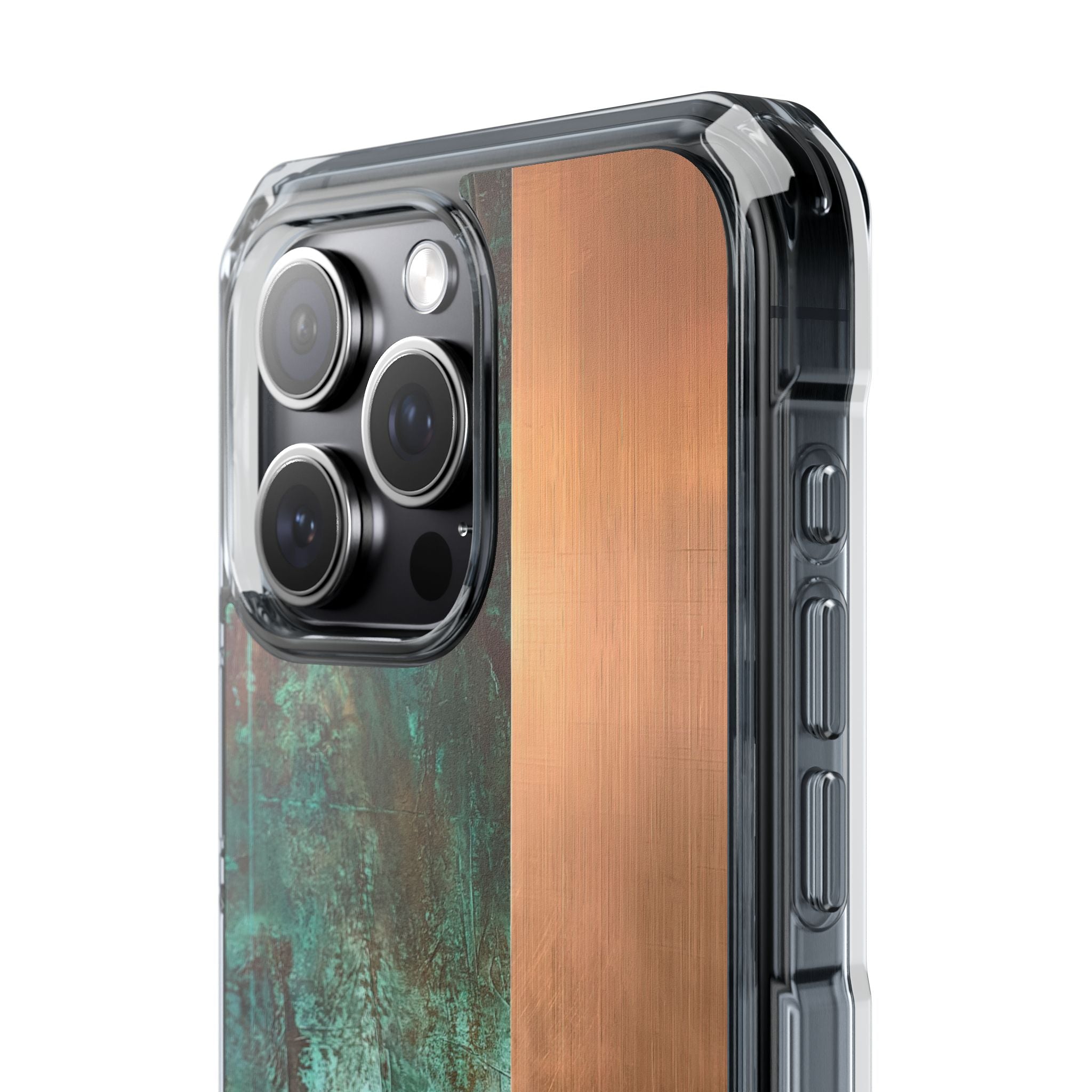 Teal Impact MagSafe Phone Case for iPhone - Verdigris Copper Slab