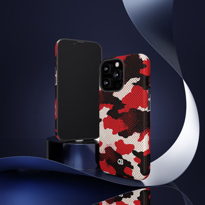 Crimson Halftone Camo · Tough Phone Case for iPhone · Red