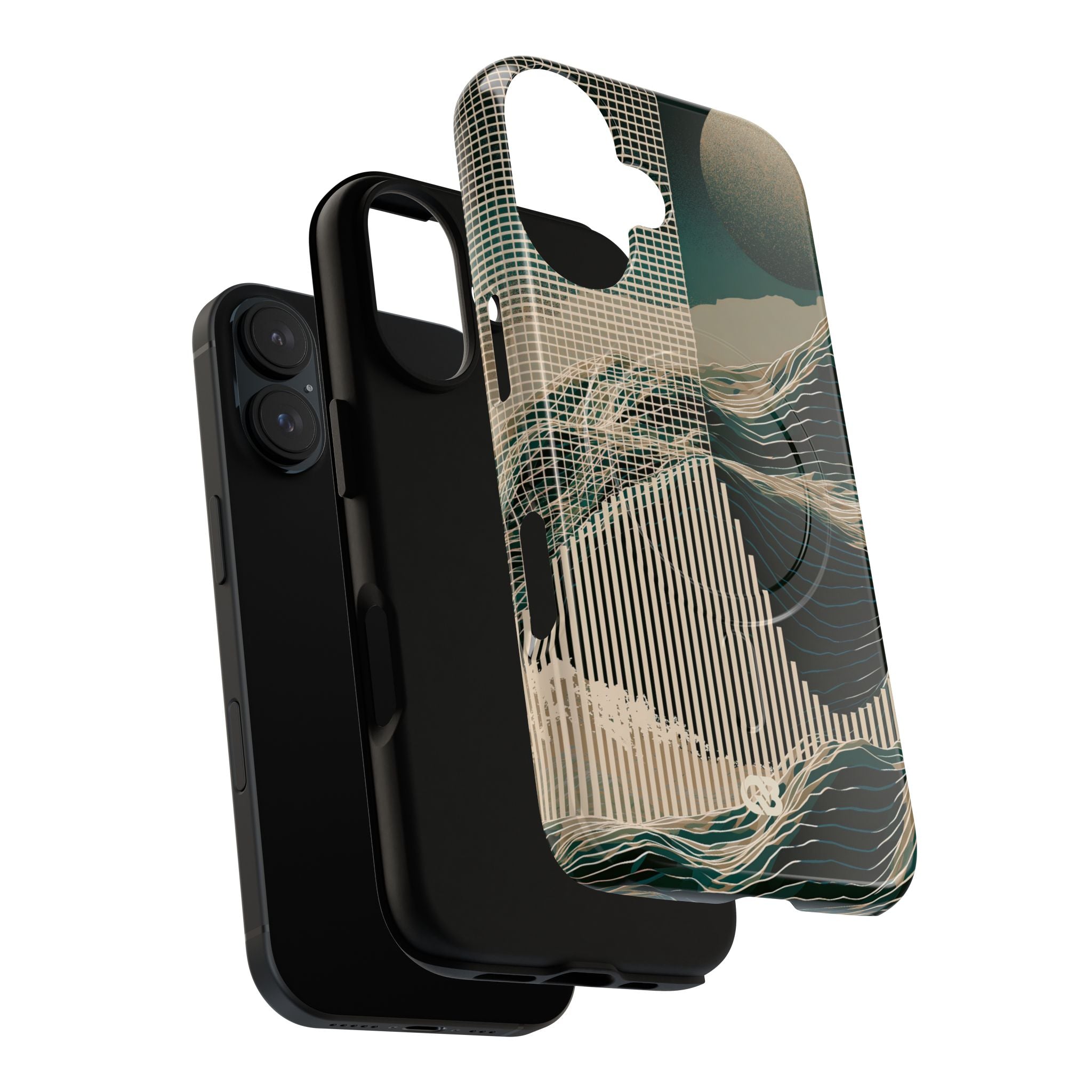 Green Tough 2.0 Magsafe Phone Case for iPhone - Lunar Moss Topography