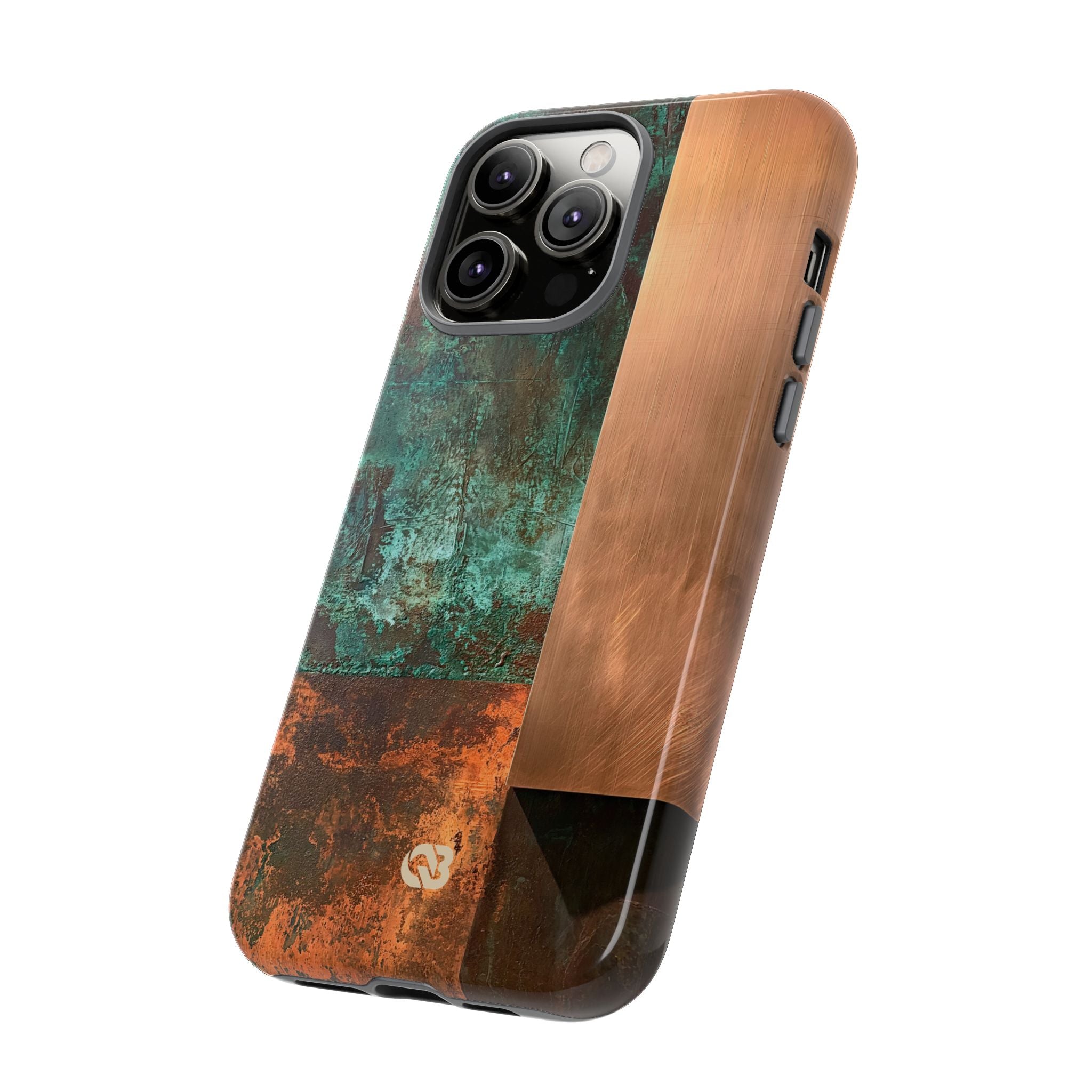 Teal Tough Phone Case for iPhone - Verdigris Copper Slab