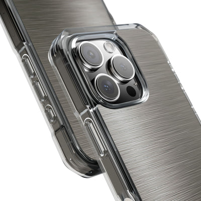 Grey Impact MagSafe Phone Case for iPhone - Brushed Industrial Steel