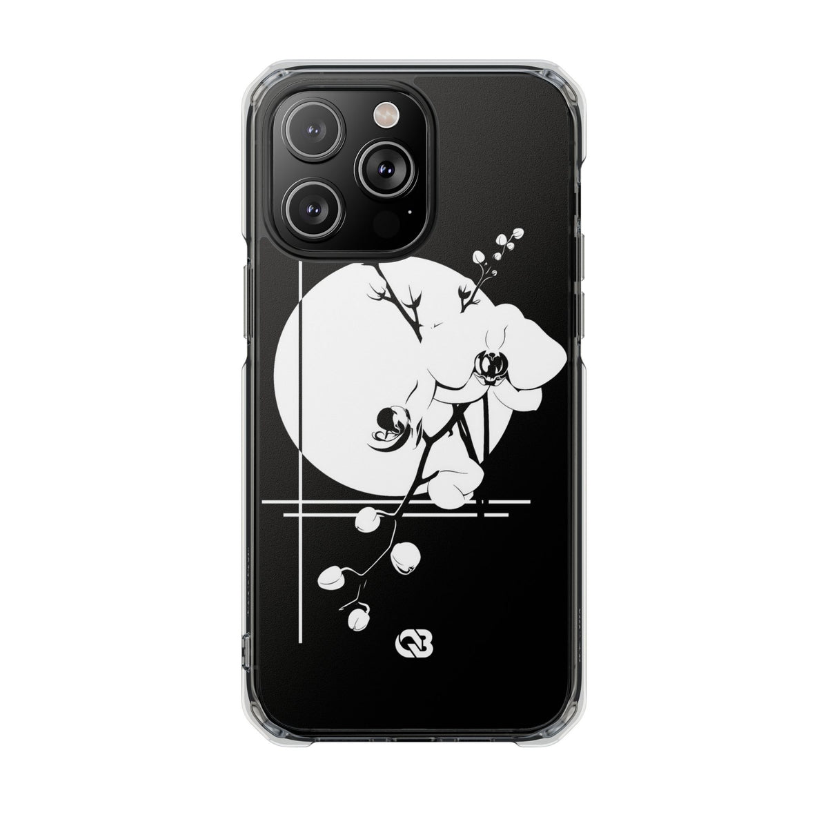 Nocturne Orchid Bloom · Clear Impact Magnetic Phone Case for iPhone ·  Black