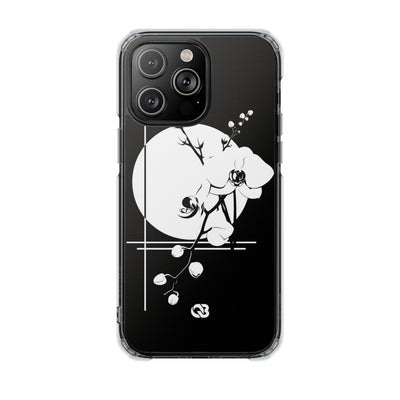 Nocturne Orchid Bloom · Clear Impact Magnetic Phone Case for iPhone ·  Black