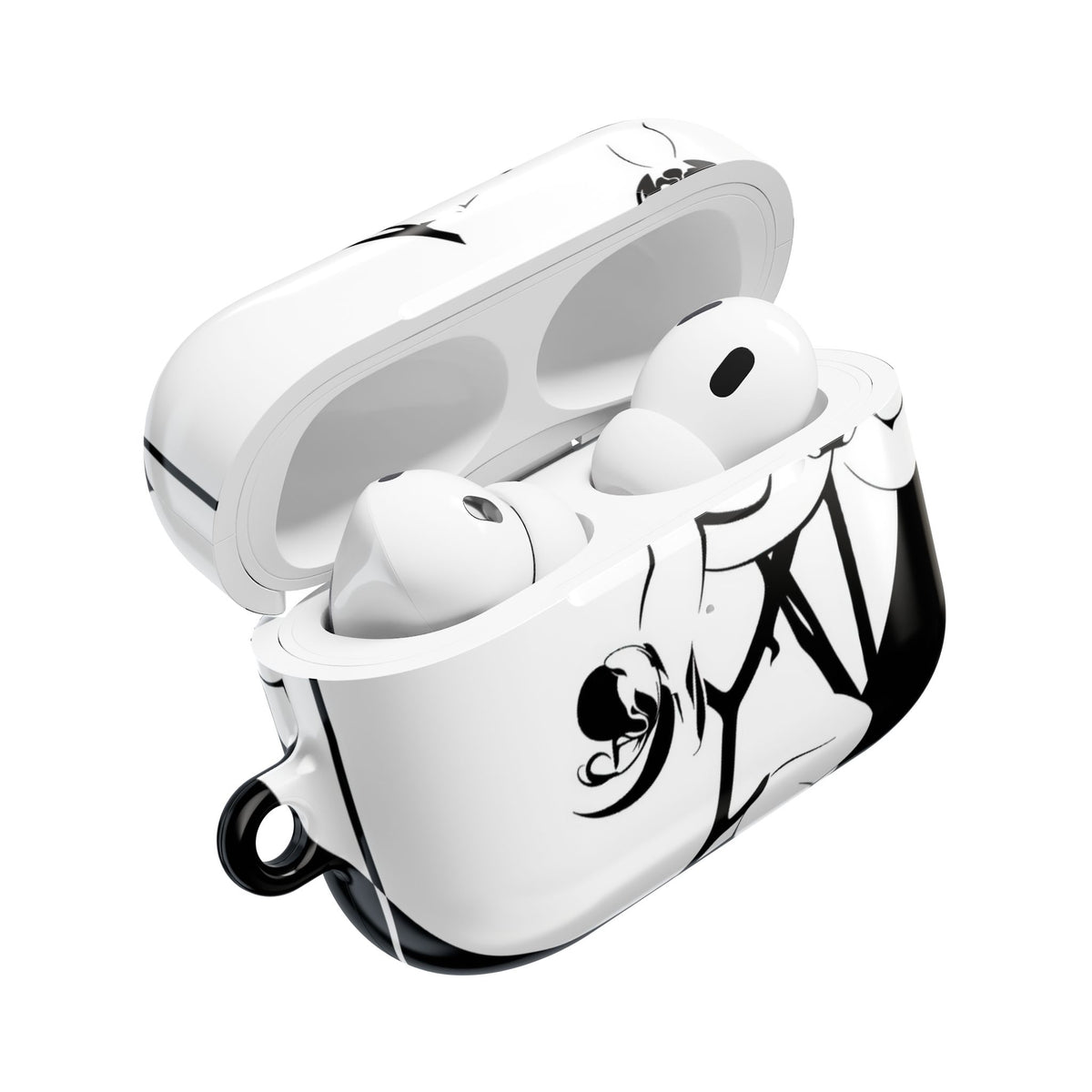 Nocturne Orchid Bloom · Hard Case for AirPods & AirPods Pro · Black