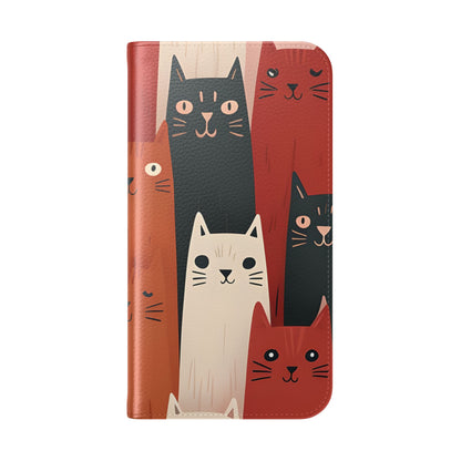 Cat Columns Orange - iPhone 15 Pro Case - Wallet