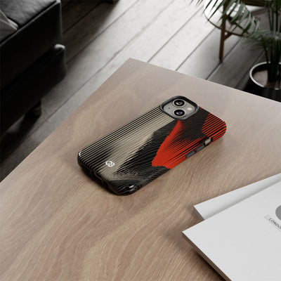 Red Tough Phone Case for iPhone - Crimson Pulse Topo