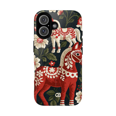 Nordic Dala Meadow · Tough 2.0 Magnetic Phone Case for iPhone · Red