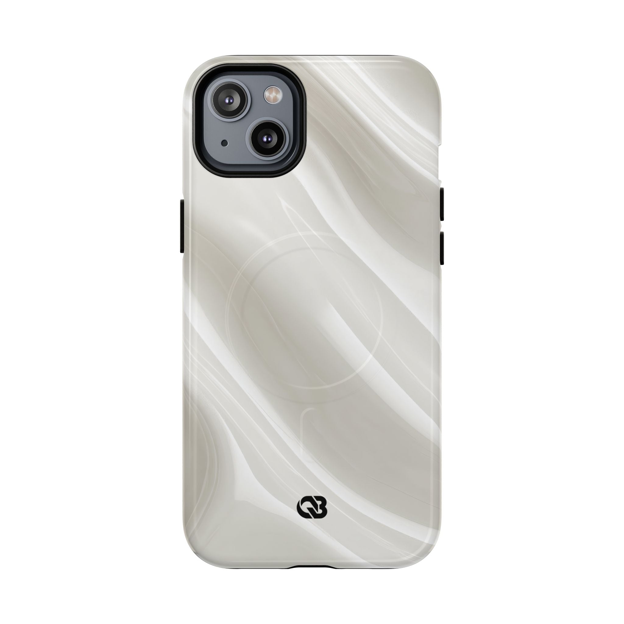 White Tough 2.0 Magsafe Phone Case for iPhone - Polished Ivory Wave