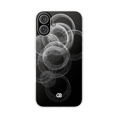 Black Lite Phone Case for iPhone - Kinetic Wireframe Orbit