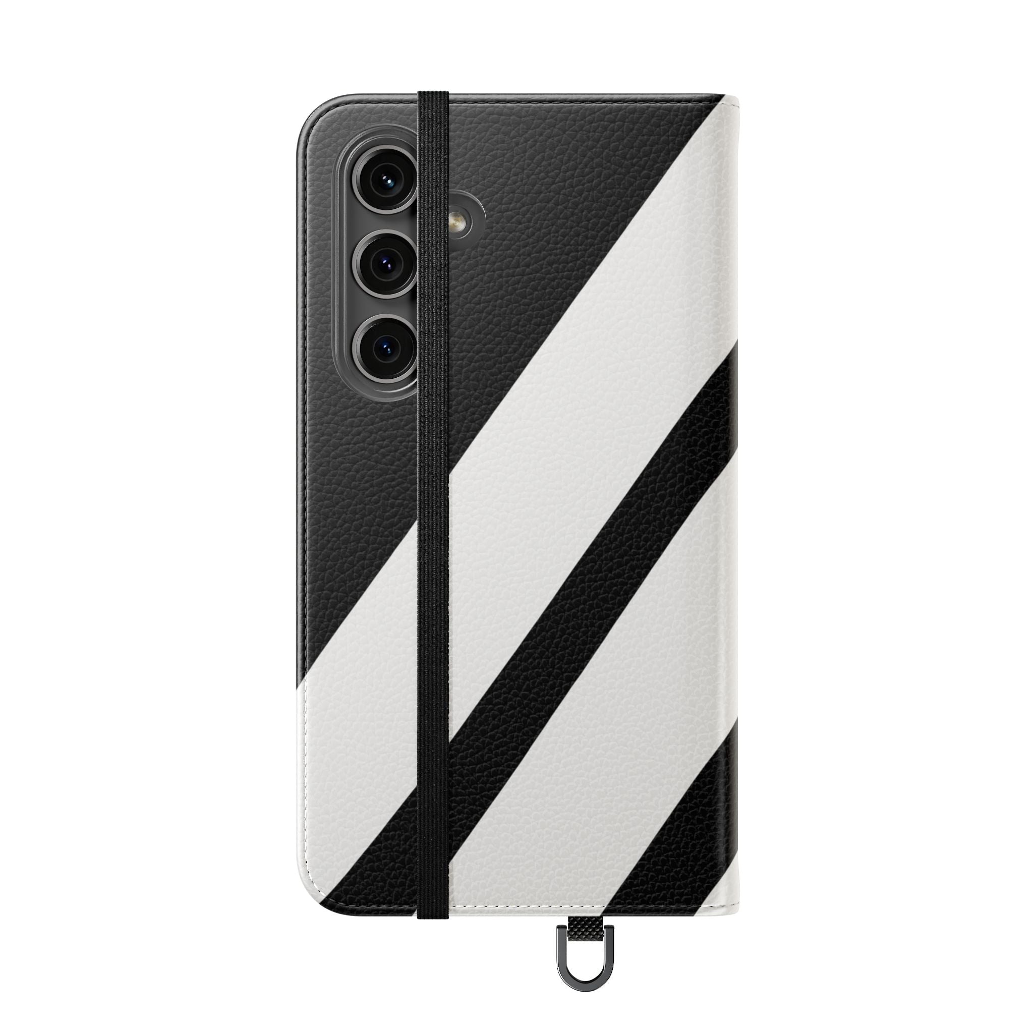 Diagonal Stripes BlackWhite - Samsung S24 Plus Case - Wallet