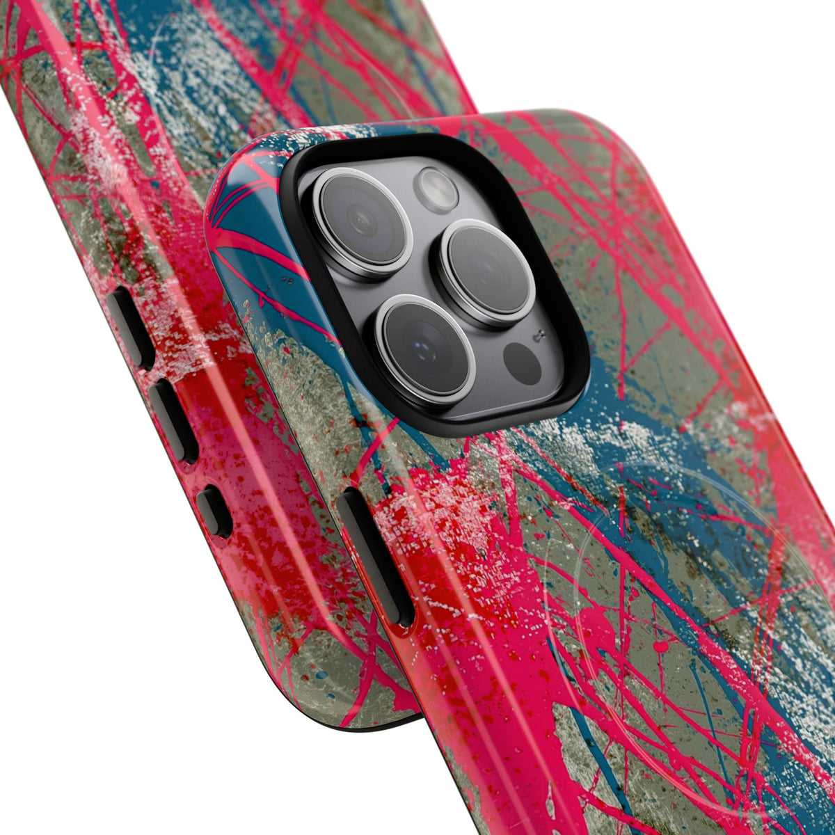 Neon Static Drip · Tough 2.0 Magnetic Phone Case for iPhone · Pink
