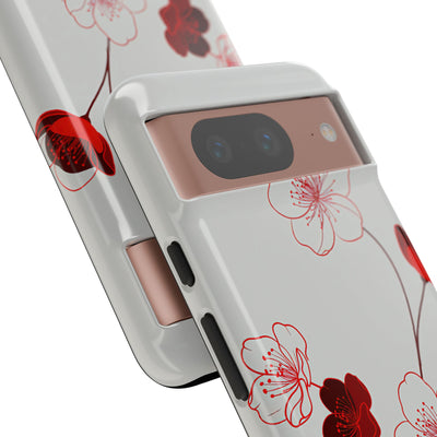 Red Tough Phone Case for Google Pixel - Kyoto Ember Bloom
