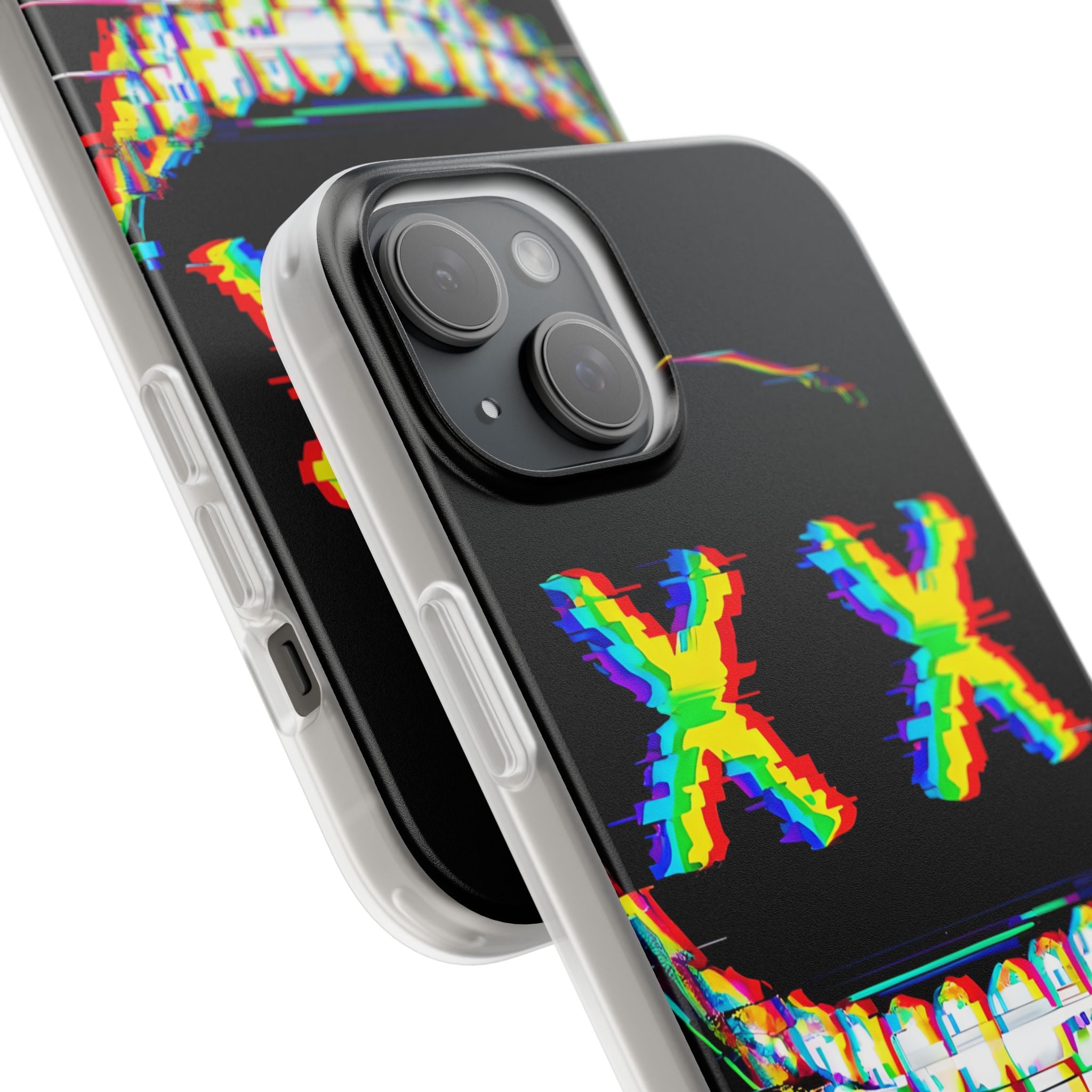 Glitch Grin Distortion · Soft Handyhülle für iPhone