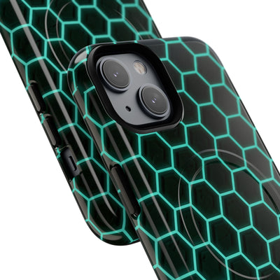 Neon Hex Spectrum · Tough 2.0 Magnetic Phone Case for iPhone · Teal