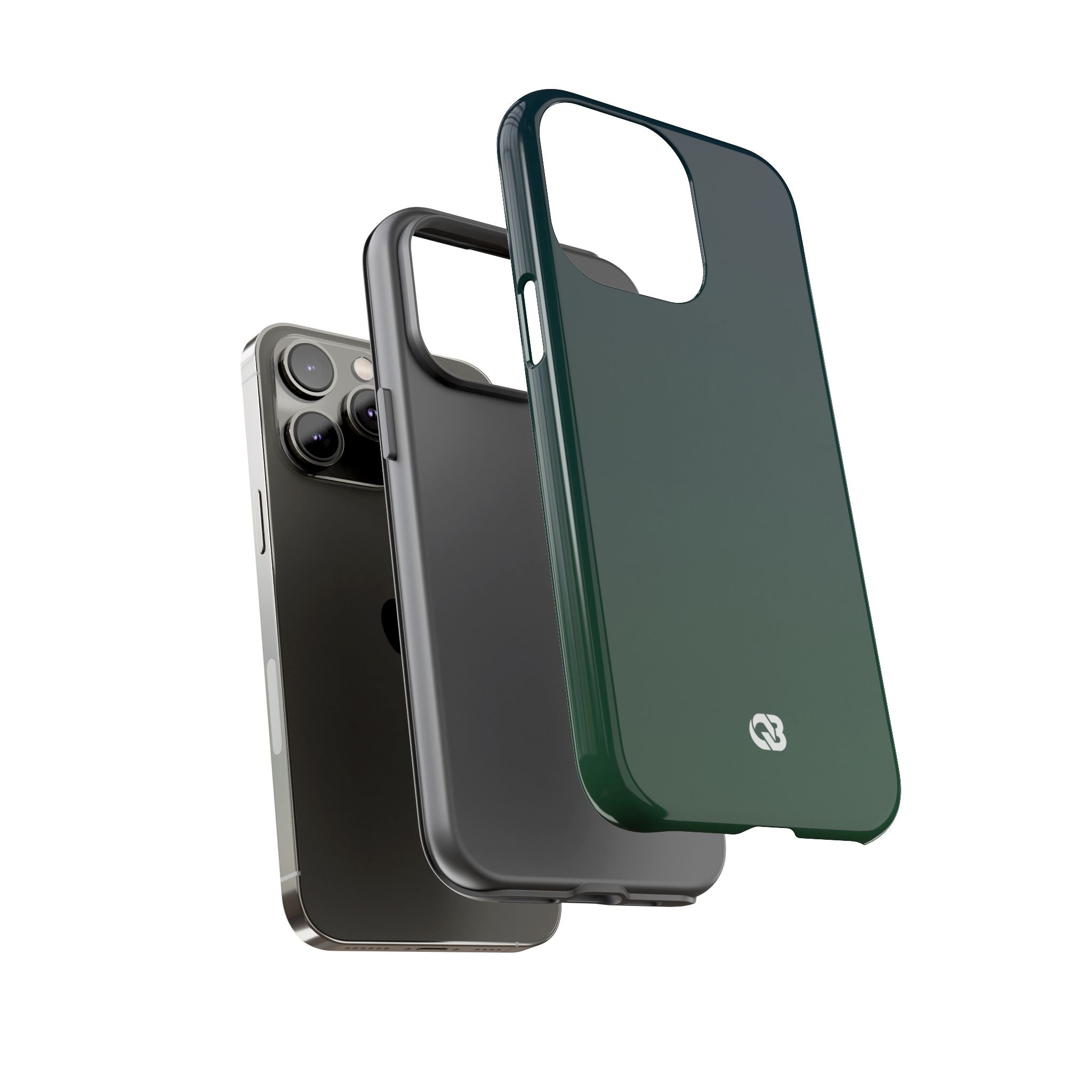 Green Tough Phone Case for iPhone - Midnight Pine Horizon