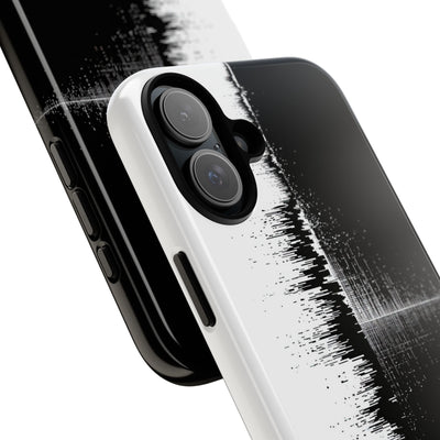 Black Tough Phone Case for iPhone - Static Signal Split