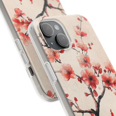 Crimson Silk Flora · Soft Custodia per iPhone