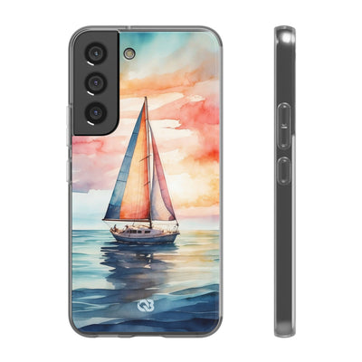 Crimson Horizon Sail · Soft Phone Case for Samsung