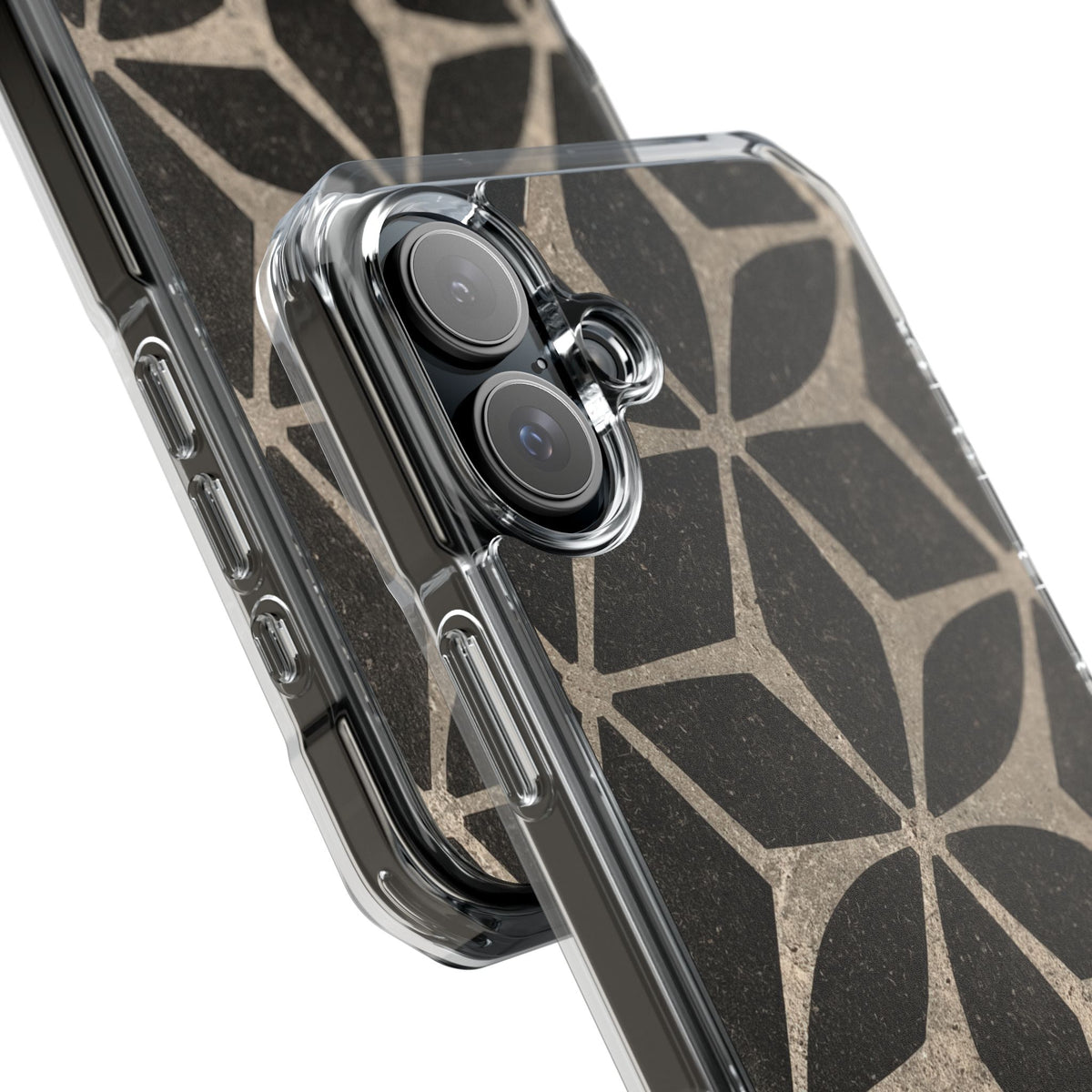 Concrete Mosaic Star · Clear Impact Magnetic Phone Case for iPhone · Black
