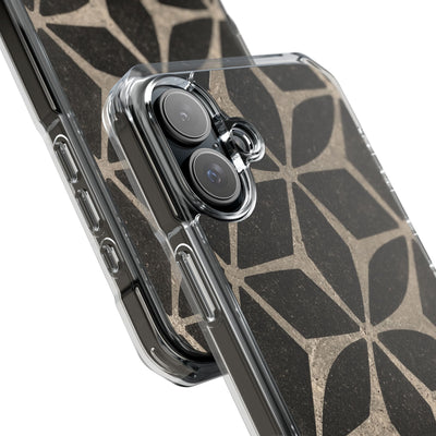 Concrete Mosaic Star · Clear Impact Magnetic Phone Case for iPhone · Black