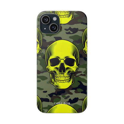 Neon Skull Camo iPhone 15 Plus Case - Soft