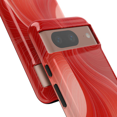 Red Tough Phone Case for Google Pixel - Crimson Silk Strands