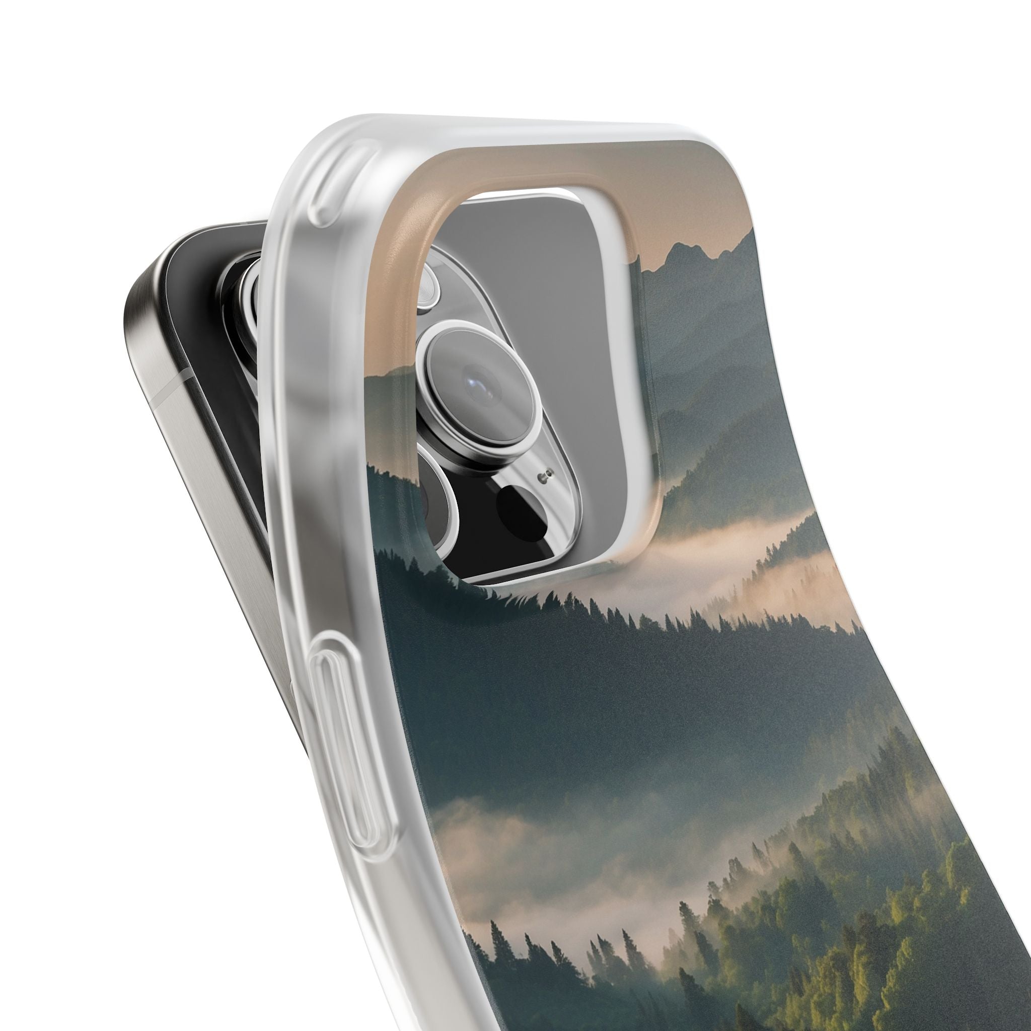 Foggy Mountain Ridge · Soft Phone Case for iPhone