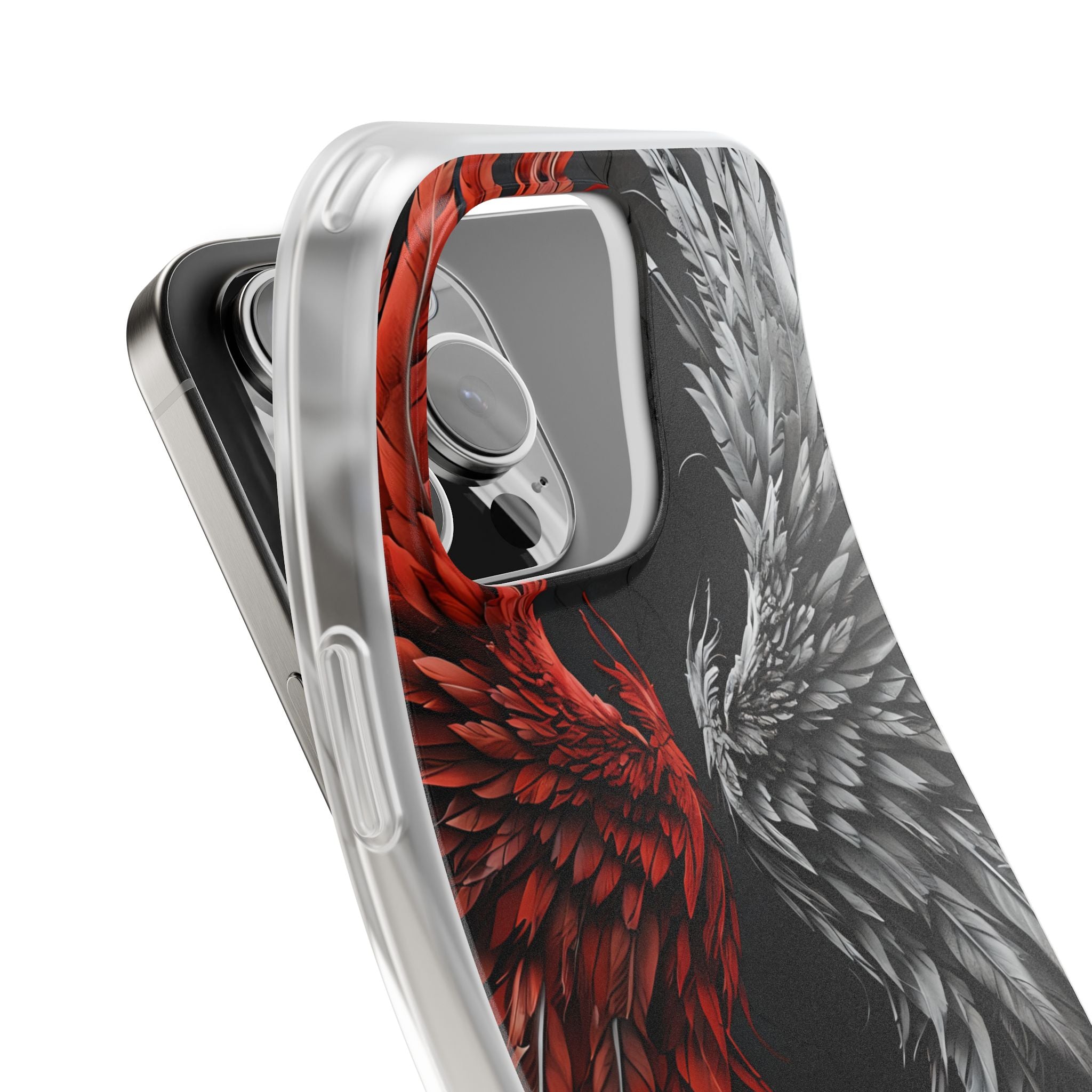 Split Crimson Wing · Soft Phone Case for iPhone