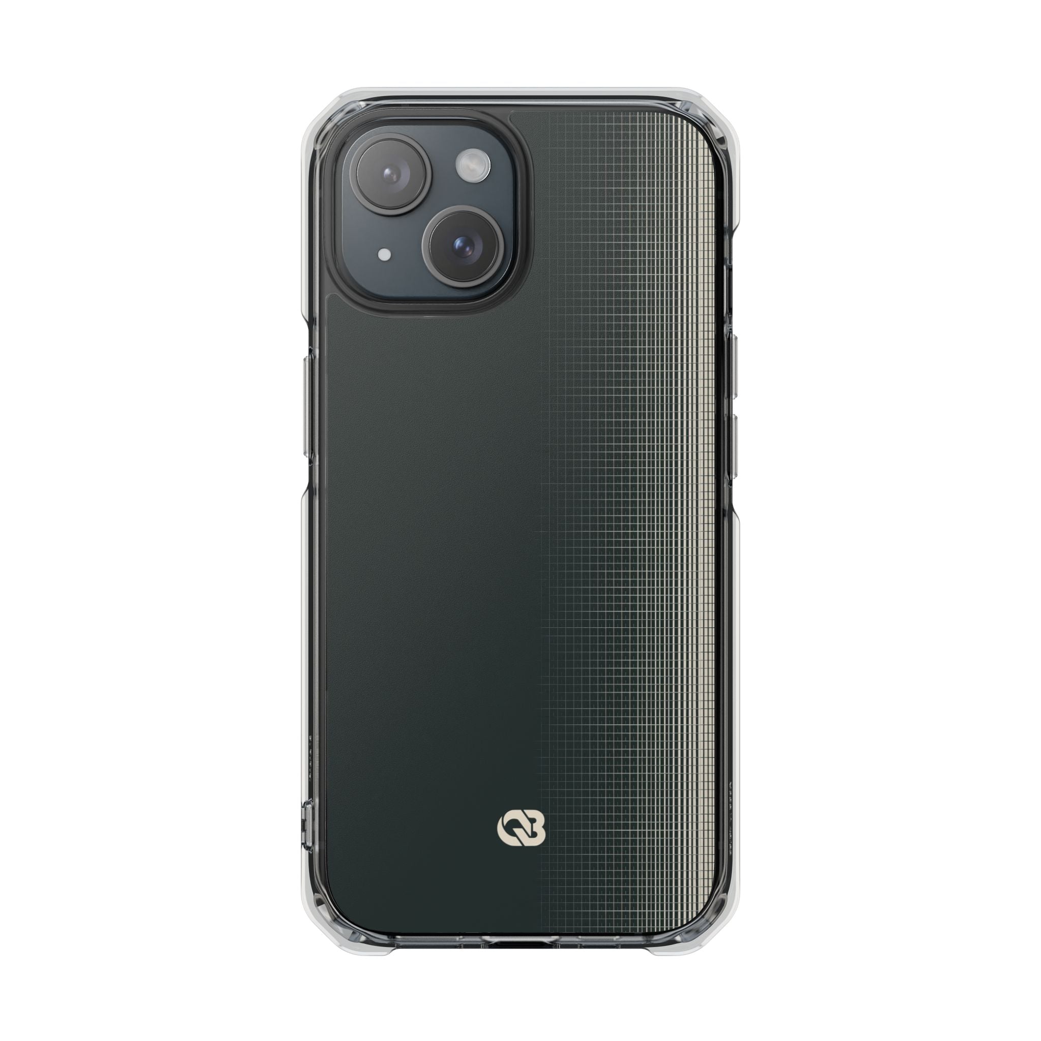 Grey Impact MagSafe Phone Case for iPhone - Charcoal Tech Grid