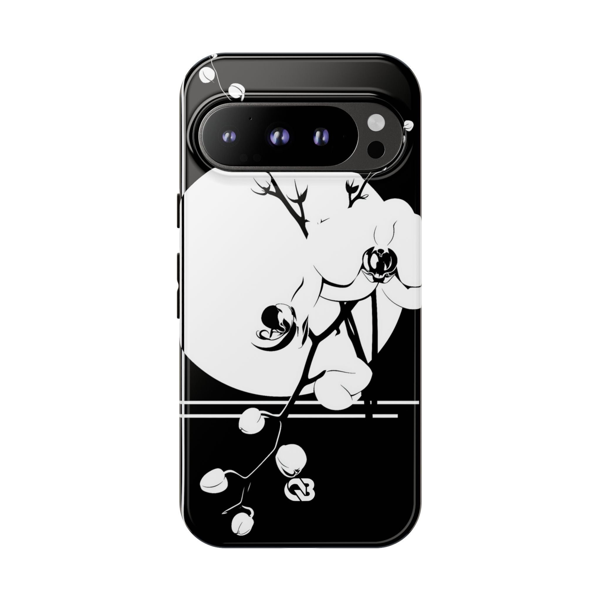 Black Tough Phone Case for Google Pixel - Lunar Orchid Grid