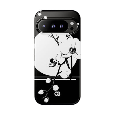 Black Tough Phone Case for Google Pixel - Lunar Orchid Grid