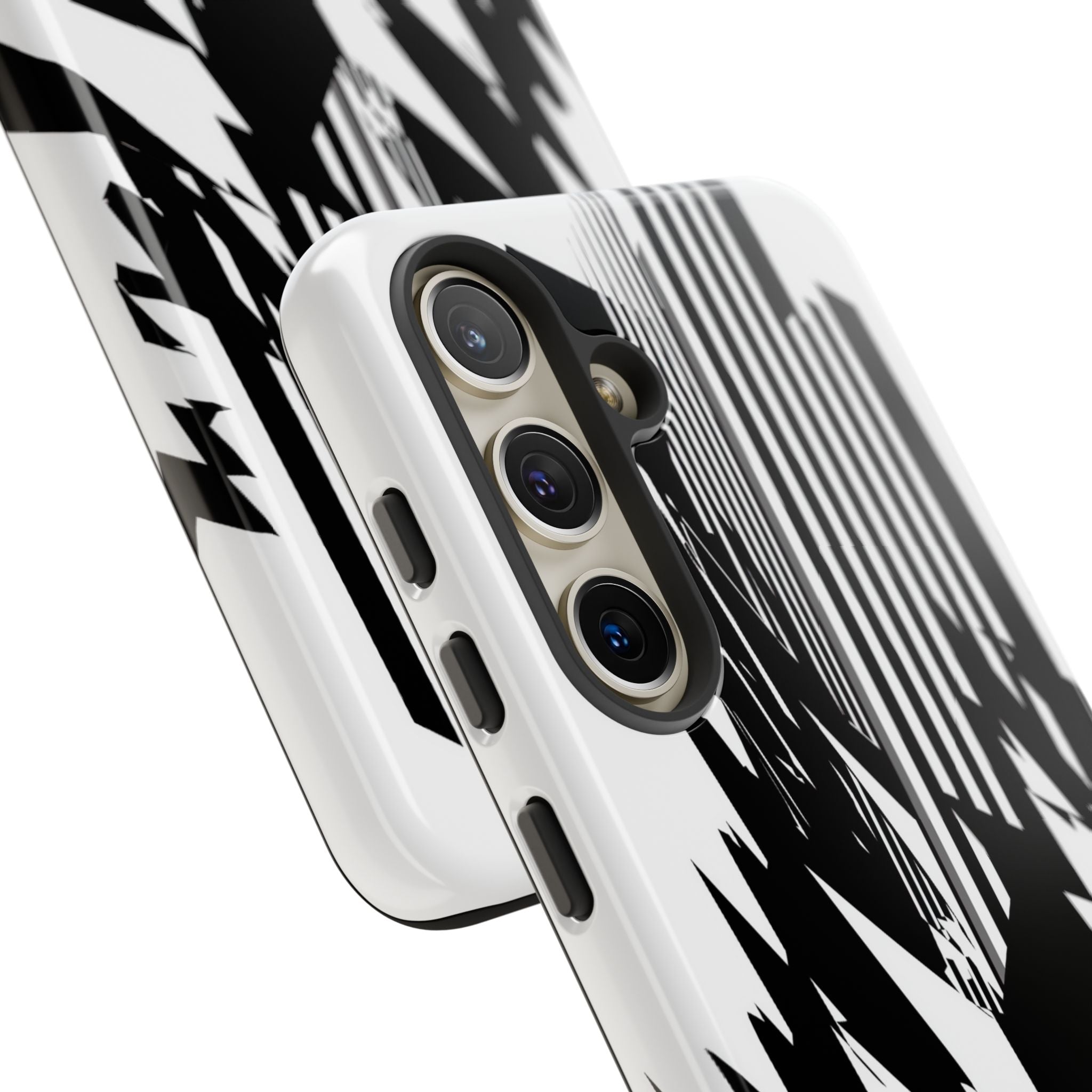 White Tough Phone Case for Samsung - Shattered Vector Spire