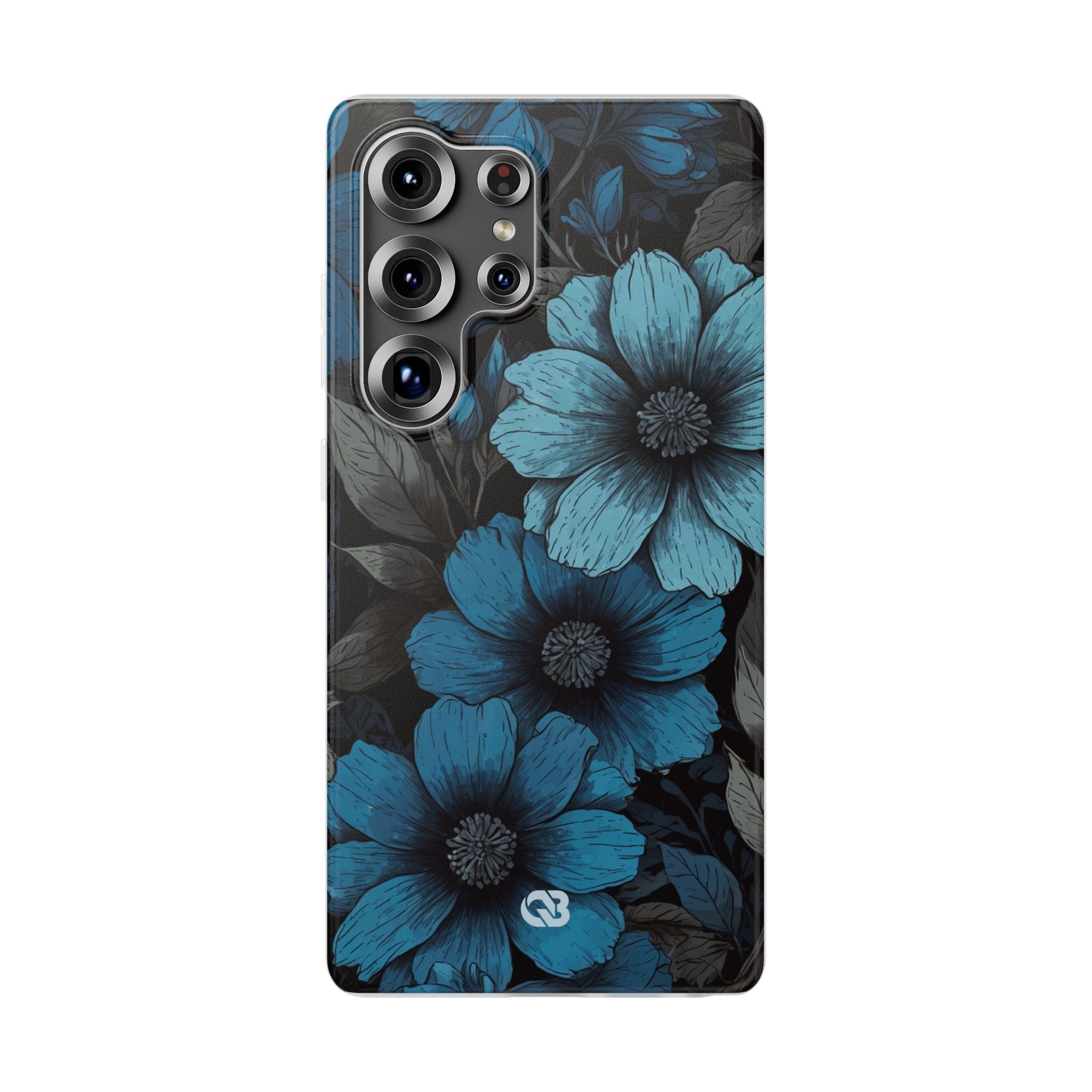 Obsidian Blue Petals · Soft Phone Case for Samsung