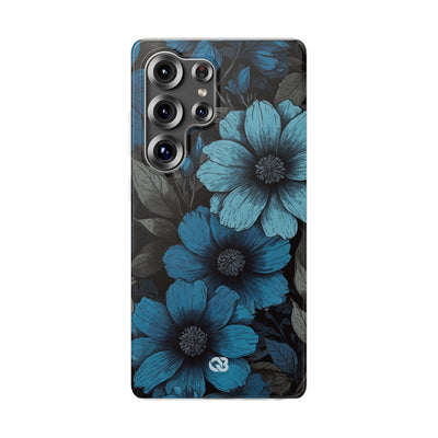 Obsidian Blue Petals · Soft Phone Case for Samsung