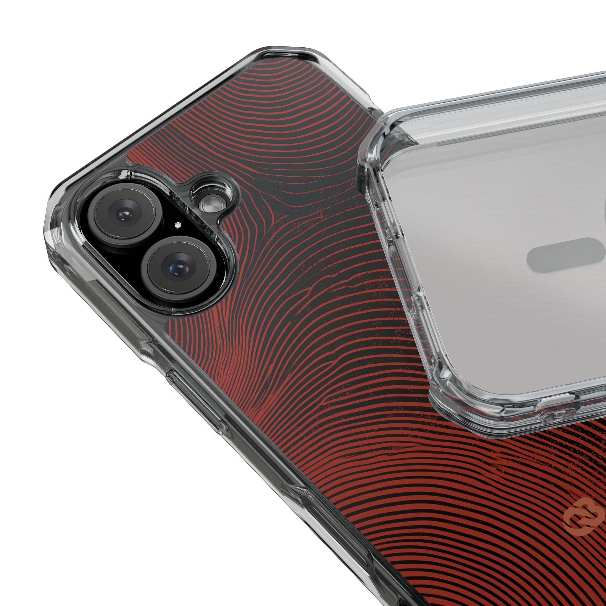Red Impact MagSafe Phone Case for iPhone - Terracotta Nerve Map