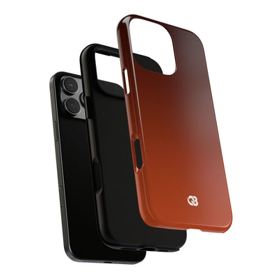 Orange Tough Phone Case for iPhone - Obsidian Ember Fade