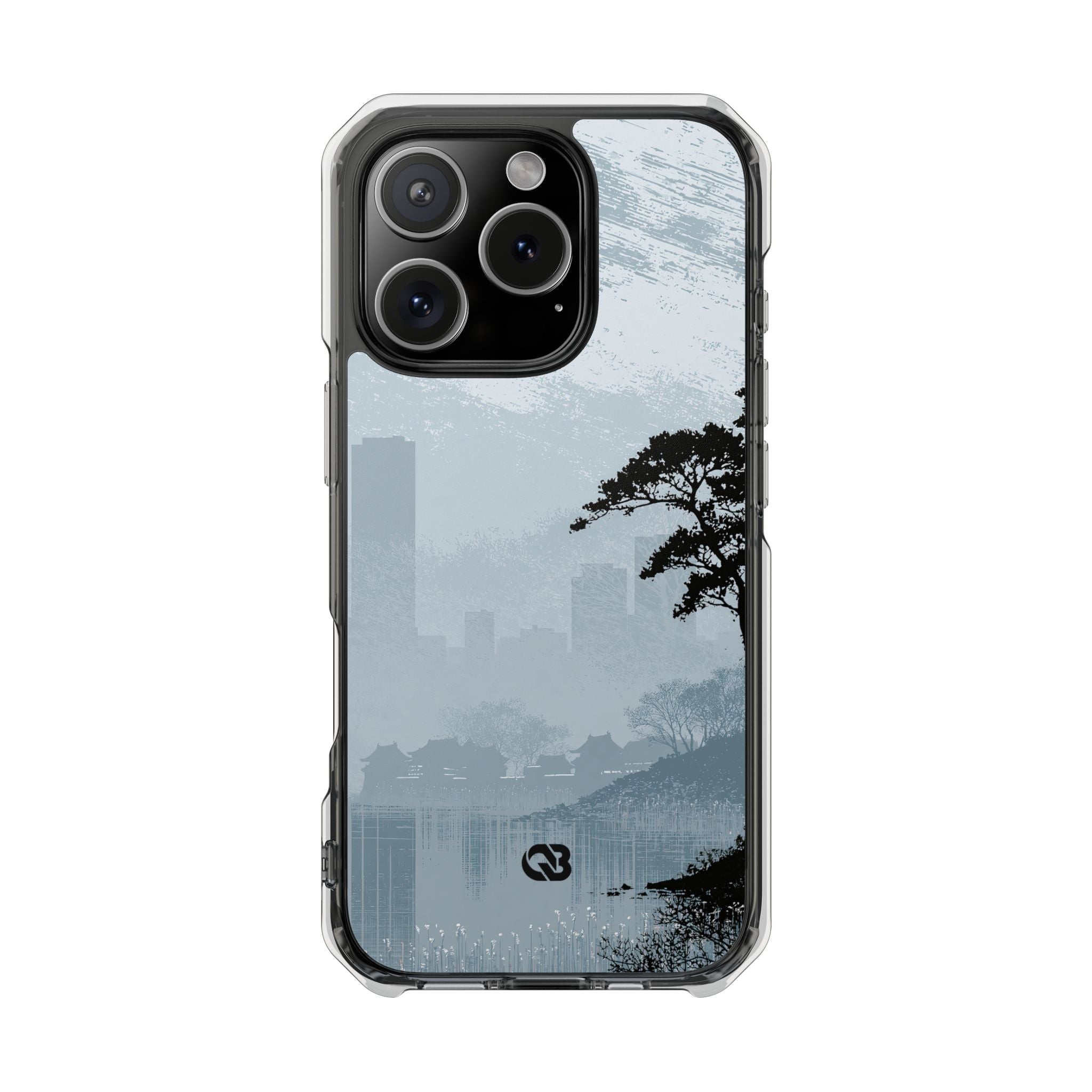 Grey Impact MagSafe Phone Case for iPhone - Steel Slate Zen