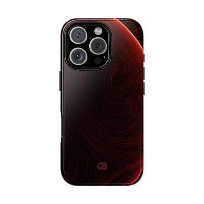 Red Tough Phone Case for iPhone - Crimson Flare Flux
