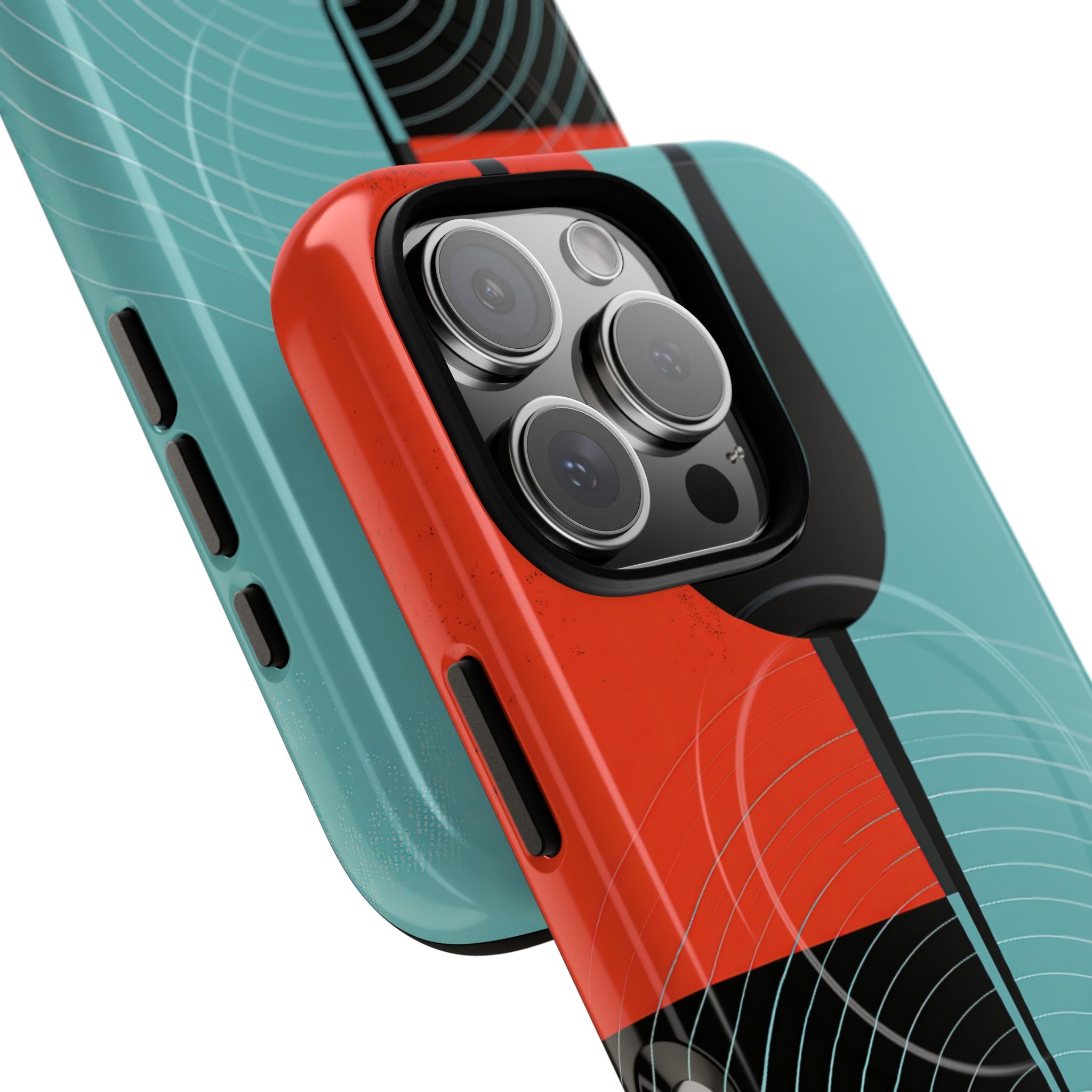 Teal Tough 2.0 Magsafe Phone Case for iPhone - Sonic Static Split