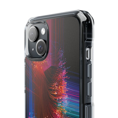 Black Impact MagSafe Phone Case for iPhone - Cyber Optic Streak