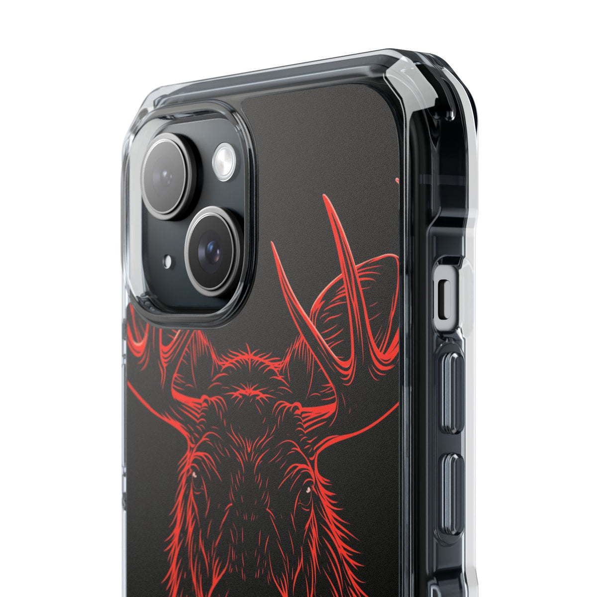 Crimson Horizon Moose · Impact Magnetic Phone Case for iPhone ·  Black