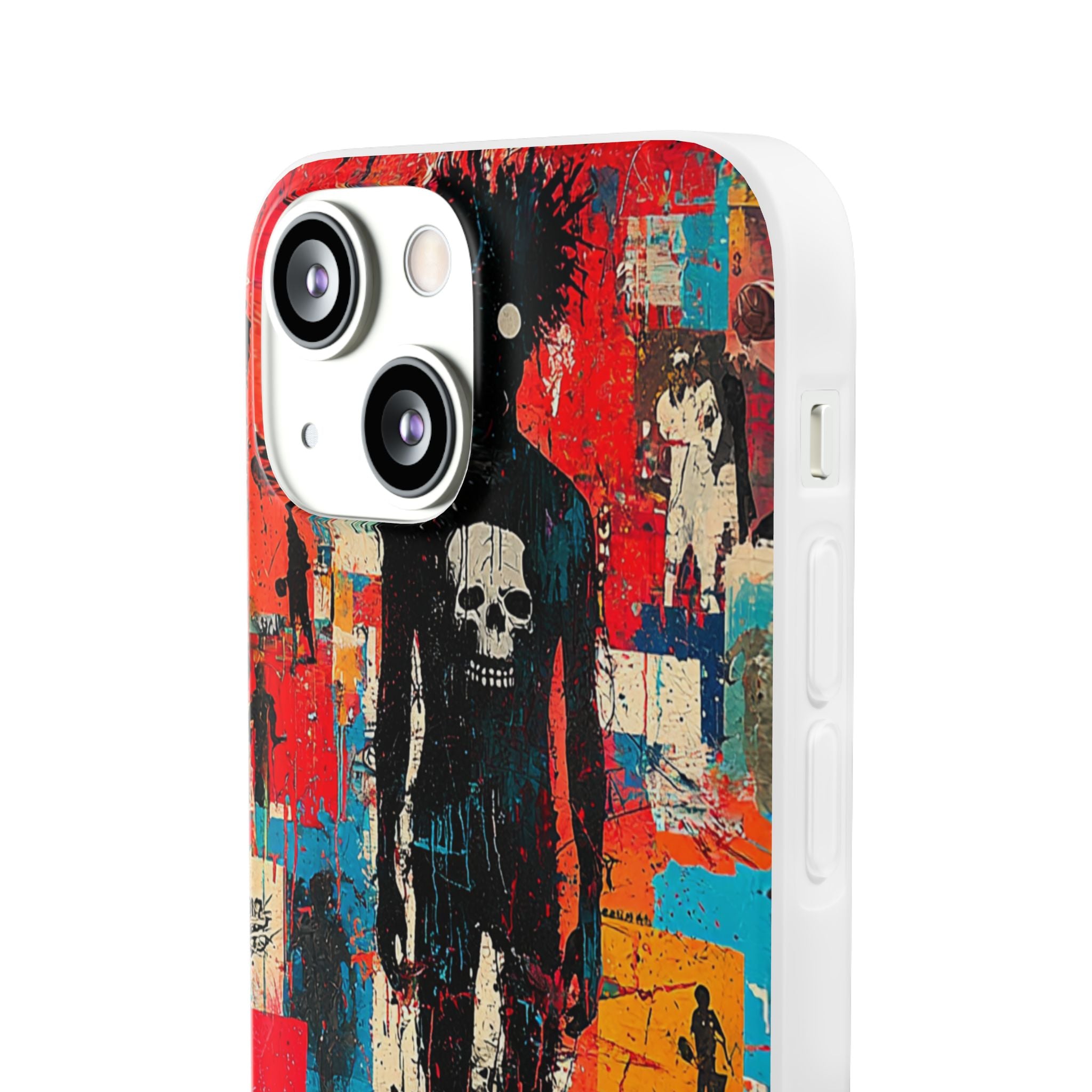 Piikikäs pääkallo siluetti iPhone 13 mini -pehmeä suojakotelo