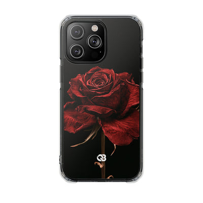 Crimson Noir Rose · Clear Impact Magnetic Phone Case for iPhone ·  Black