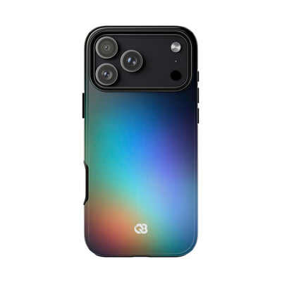Black Tough Phone Case for iPhone - Electric Prism Grain
