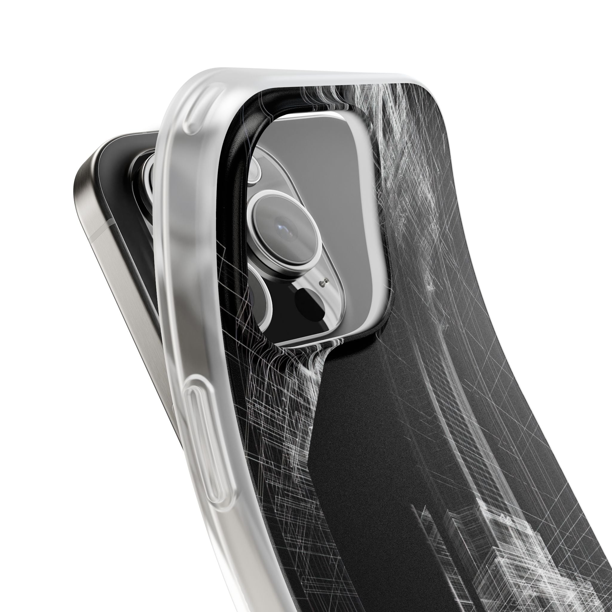 Black Lite Phone Case for iPhone - Ghost Urban Wireframe