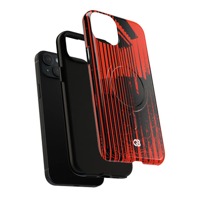 Red Tough 2.0 Magsafe Phone Case for iPhone - Crimson Brutalist Distortion