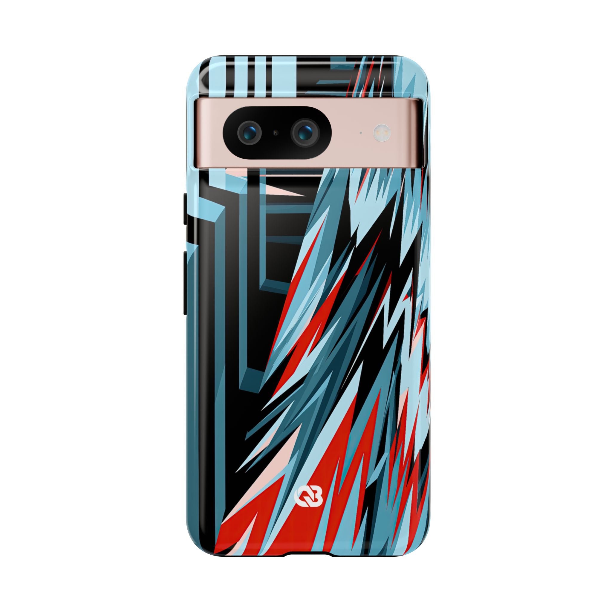 Blue Tough Phone Case for Google Pixel - Glitch Peak Cyan