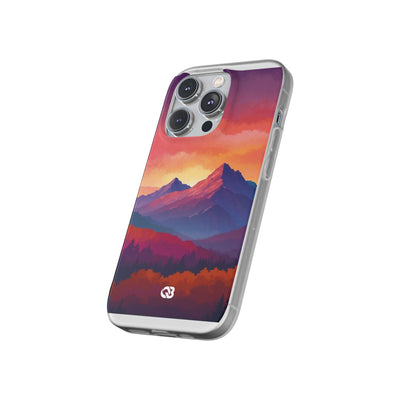 Crimson Mountain Dusk · Soft Custodia per iPhone